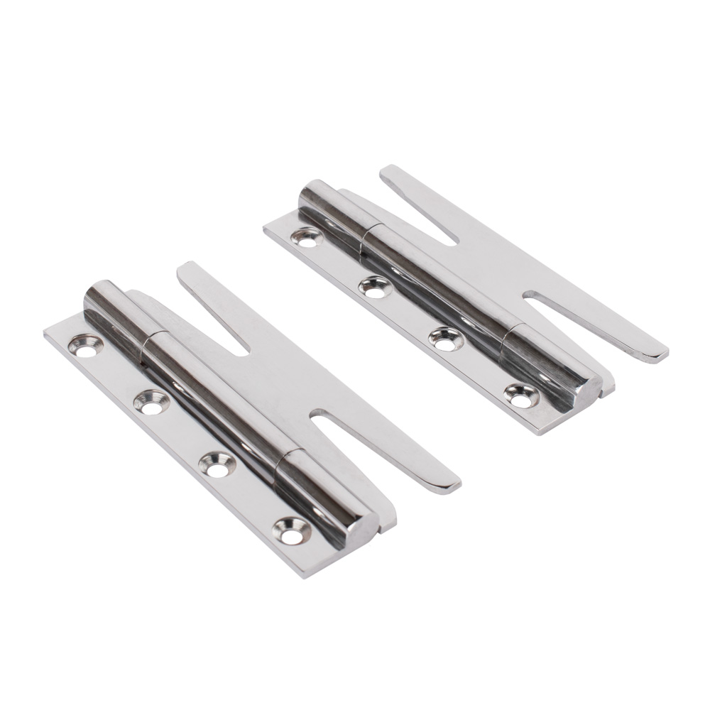 Simplex Solid Brass Slim Hinges (Sold in Pairs) - Polished Chrome